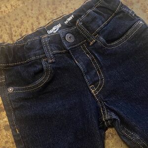 OshKosh B'gosh Dark Wash Kids Skinny Jeans. Button Closure with Elastic Waist 3T